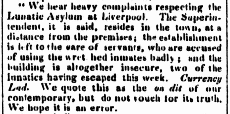 Liverpool Lunatic Asylum 1833