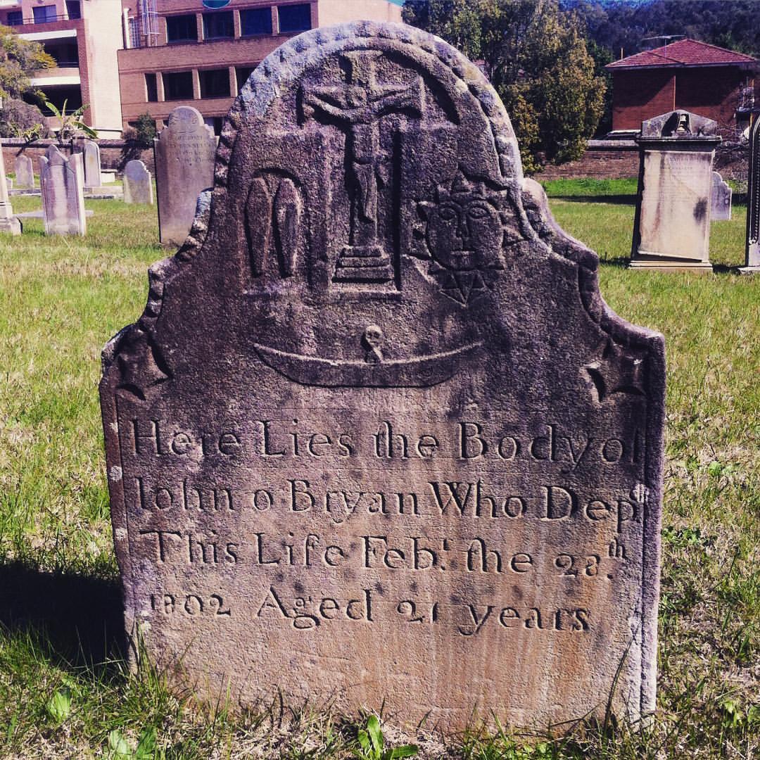 John O'Bryan's headstone, St. John's Cemetery Parramatta.
