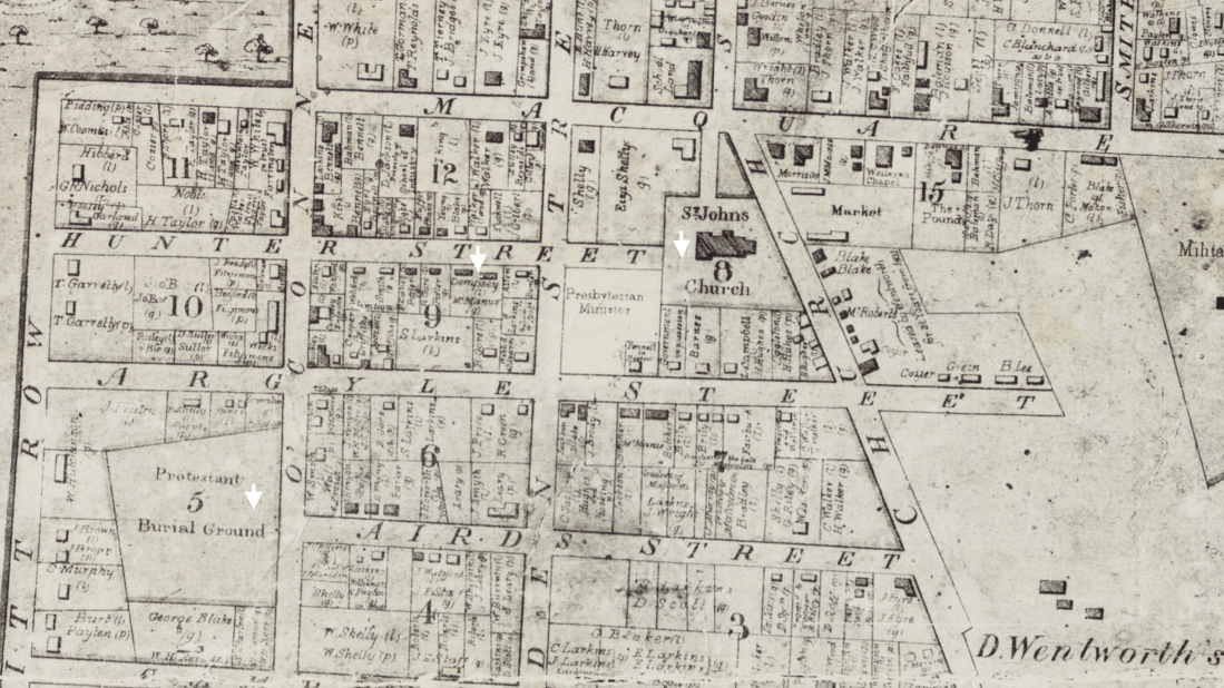 McManus wheelwright premises, Hunter Street, Parramatta, 1844-c.1870s. Old Parramatta. Old Parramattan.