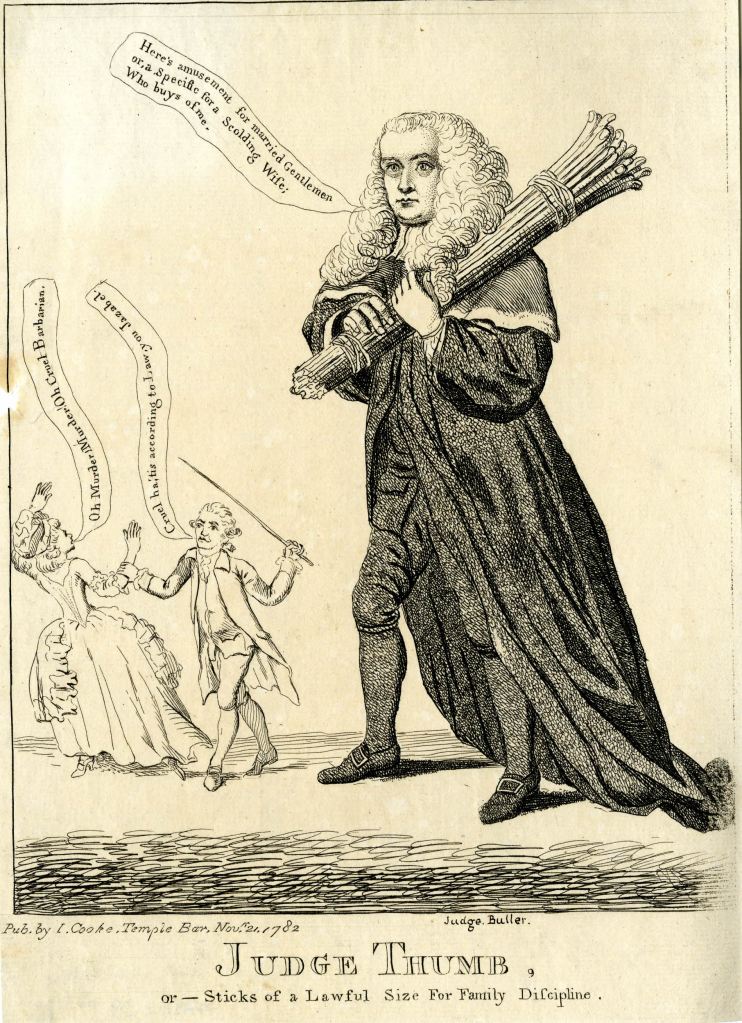 Gillray, Judge Thumb, Sticks of a Lawful Size for Family Discipline, Rule of Thumb, Sir Francis Buller
