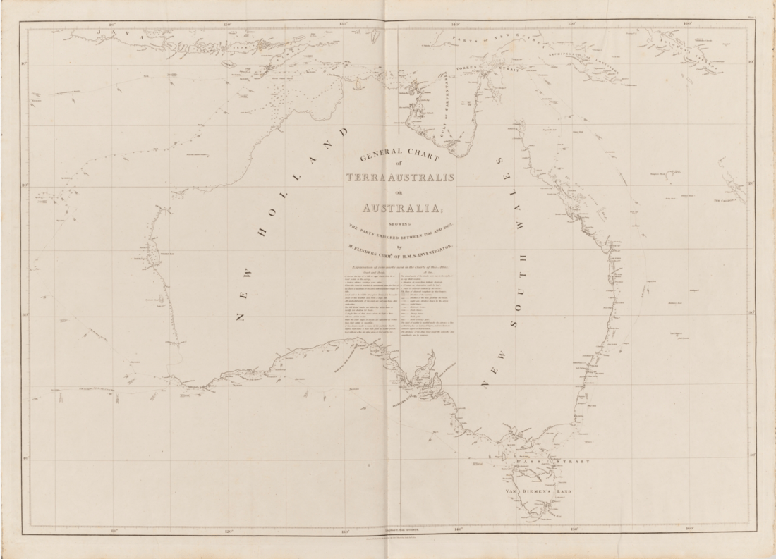 Matthew Flinders, General Chart of Terra Australis or Australia, New Holland, 1804, St. John's Cemetery Project, Name-Calling, Dual Naming Policy