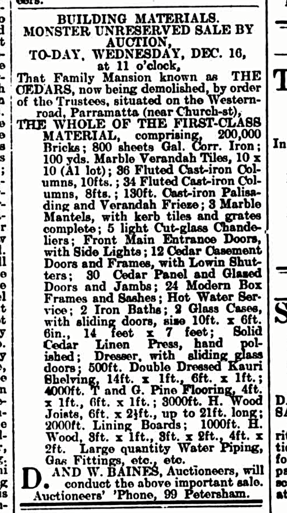 Monster Unreserved Sale, The Cedars building materials